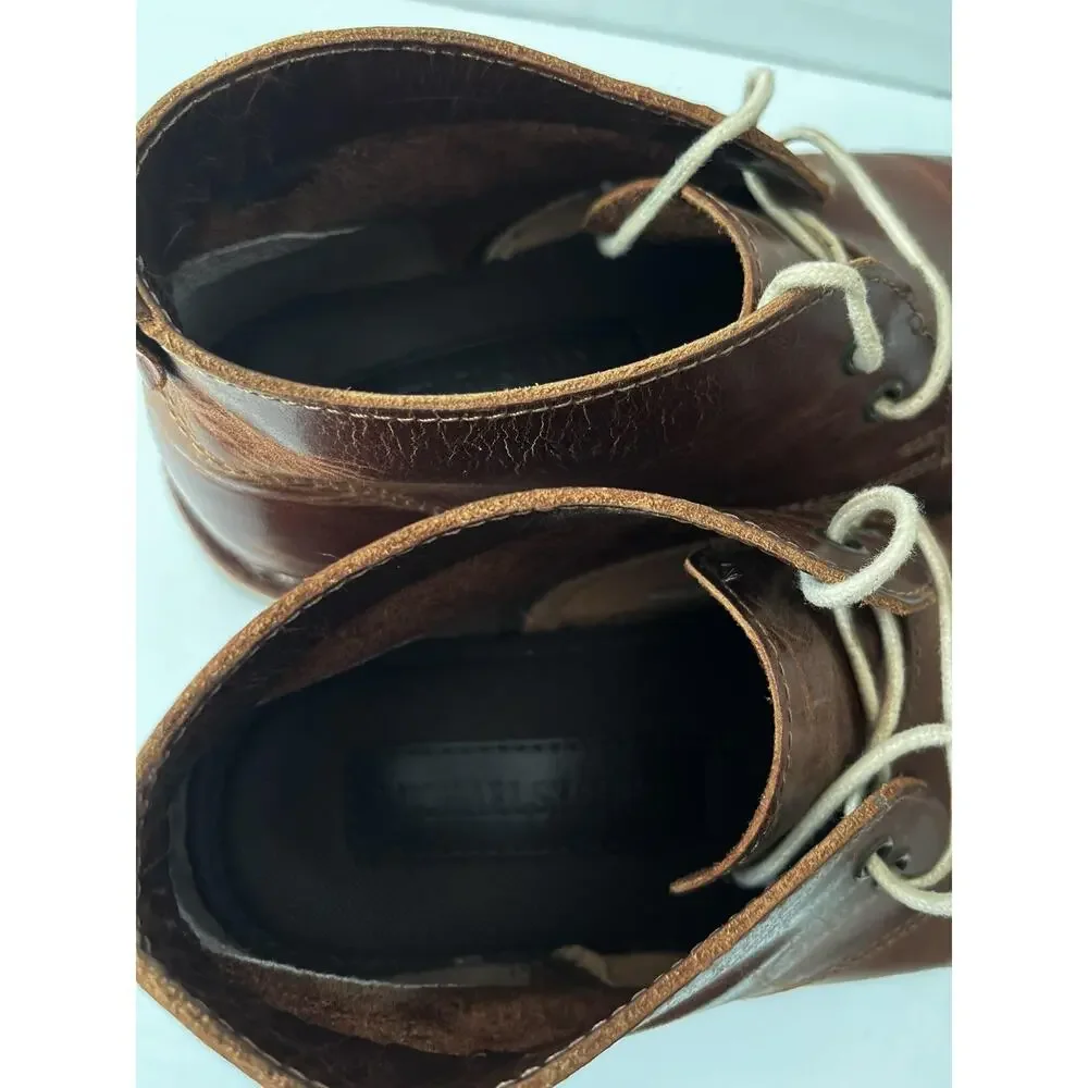 Michael Shannon Boots Mens Size 7 Brown Leather Desert Chukka Ankle Lace Up